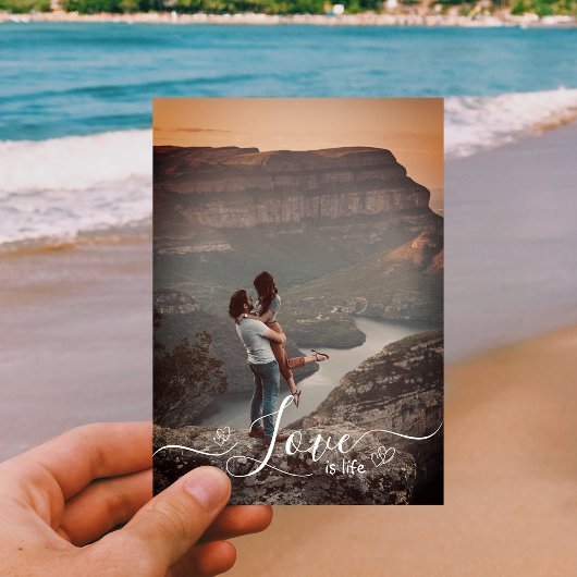 スクリプトエレガントラブフォトホリデーカード シーズンカード