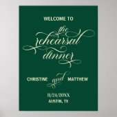 スクリプトエレガントリハーサルディナーティール（緑がかった色）へようこそ ポスター (正面)