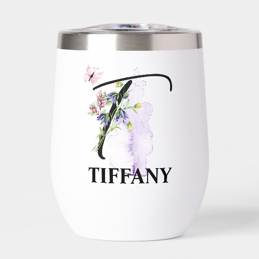 スクリプトエレガントレターTモノグラム名パーソナライズされた付 (正面)