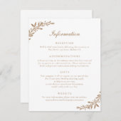 スクリプトエレガントヴィンテージオリーブリーフ結婚の詳細 招待状 (正面/裏面)