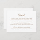 スクリプトエレガントヴィンテージオリーブ金ゴールド結婚の詳細 招待状 (正面/裏面)