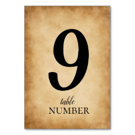 スクリプトエレガントヴィンテージ古い紙結婚の テーブルナンバー
