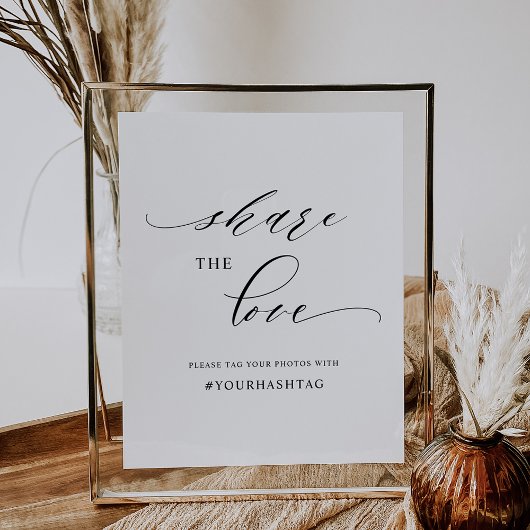 スクリプトエレガント共有ラヴの結婚ハッシュタグ記号 ポスター