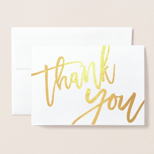 スクリプトエレガント写真の結婚金ゴールドに感謝 箔カード (封筒付き正面)