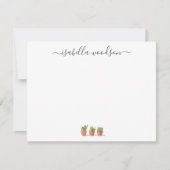 スクリプトエレガント名の多肉性サボテン ノートカード (正面)