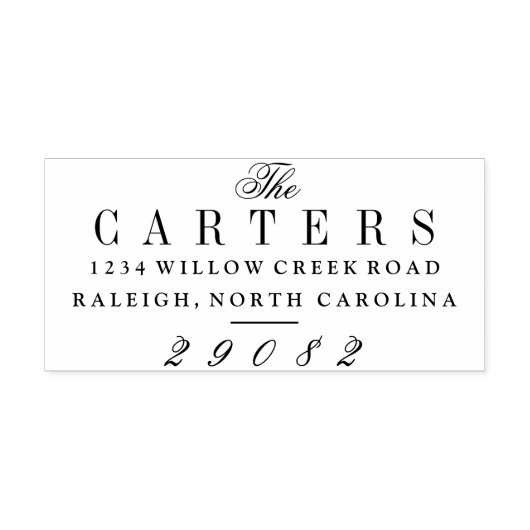 スクリプトエレガント名ファミリ差出人住所 セルフインキングスタンプ (デザイン)