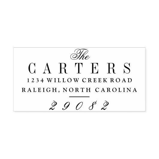 スクリプトエレガント名ファミリ差出人住所 ラバースタンプ (インプリント)