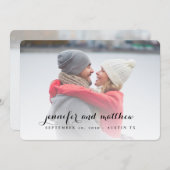 スクリプトエレガント名フォトカードの日付を保存 セーブザデート (正面/裏面)