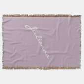 スクリプトエレガント名ラベンダーミニマルカスタムリスト スローブランケット (正面)