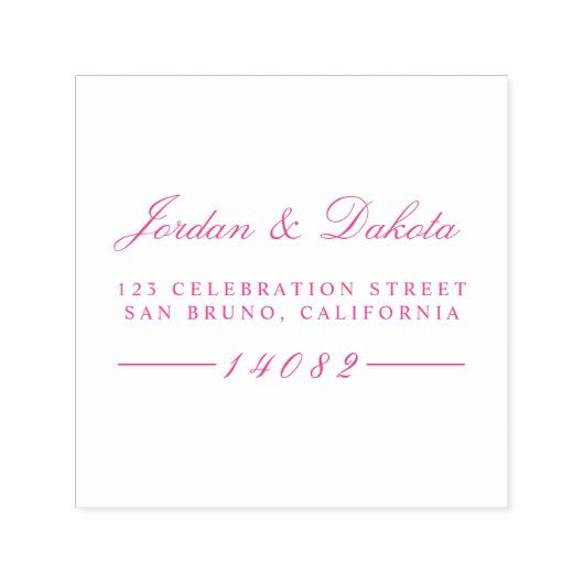 スクリプトエレガント名前をカスタムする結婚の差出人住所 セルフインキングスタンプ (デザイン)