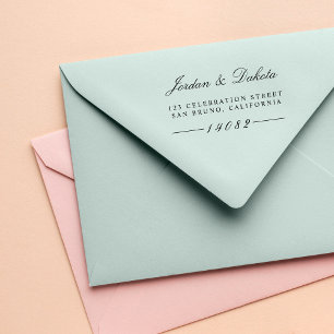 スクリプトエレガント名前をカスタムする結婚の差出人住所 ラバースタンプ