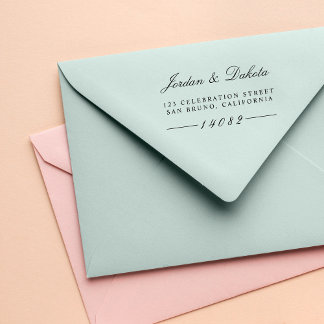 スクリプトエレガント名前をカスタムする結婚の差出人住所 ラバースタンプ