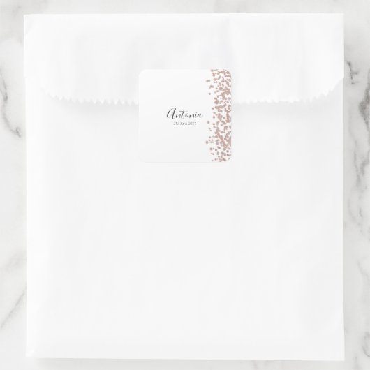 スクリプトエレガント名誕生日 スクエアシール (バッグ)