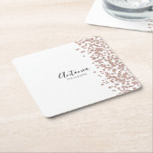 スクリプトエレガント名誕生日 スクエアペーパーコースター (アングル)