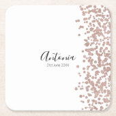 スクリプトエレガント名誕生日 スクエアペーパーコースター (正面)