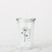 スクリプトエレガント名2月誕生フラワーバイオレット アクリルタンブラー (正面)