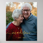 スクリプトエレガント名Photo Memorial Keepsake 箔ポスター (正面)