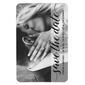 スクリプトエレガント婚約フォトカスタム マグネット (縦)