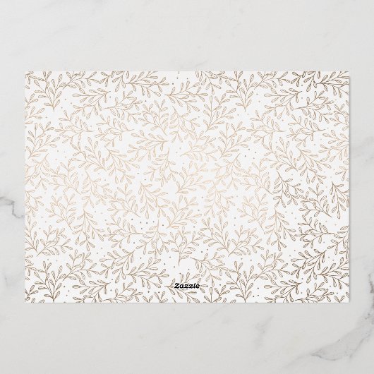 スクリプトエレガント手書き写真ありがとう 箔招待状 (裏面)