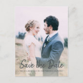 スクリプトエレガント日付の保存婚約写真 案内ポストカード (正面)