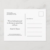 スクリプトエレガント日付の保存婚約写真 案内ポストカード (裏面)