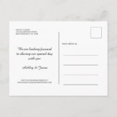 スクリプトエレガント日付の保存婚約写真 案内ポストカード (裏面)