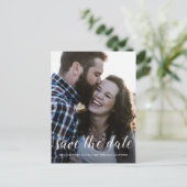 スクリプトエレガント日付の保存婚約写真 案内ポストカード (スタンド正面)