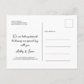 スクリプトエレガント日付の保存婚約写真 案内ポストカード (裏面)