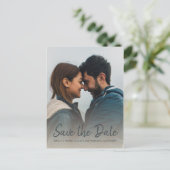 スクリプトエレガント日付の保存婚約写真 案内ポストカード (スタンド正面)