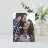 スクリプトエレガント日付の保存婚約写真 案内ポストカード (スタンド正面)