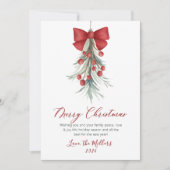 スクリプトエレガント水彩植物性クリスマス シーズンカード (正面)