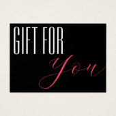 スクリプトエレガント白黒とピンクギフト証明書 (正面)