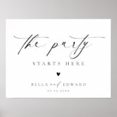 スクリプトエレガント白黒の結婚ようこそ ポスター (正面)