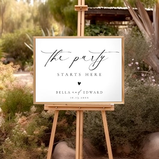 スクリプトエレガント白黒の結婚ようこそ ポスター