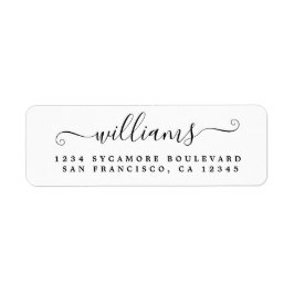 スクリプトエレガント白黒ファミリ差出人住所 ラベル