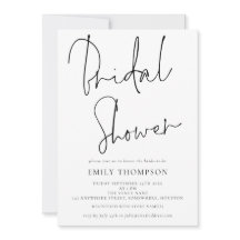 スクリプトエレガント白黒ブライダルシャワー