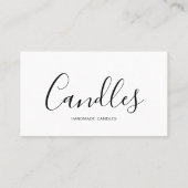 スクリプトエレガント白黒手作りキャンドルメーカー 名刺 (裏面)