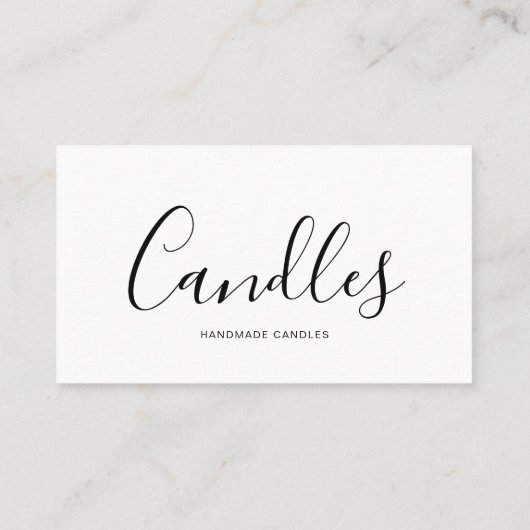 スクリプトエレガント白黒手作りキャンドルメーカー 名刺 (裏面)