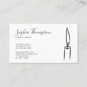 スクリプトエレガント白黒手作りキャンドルメーカー 名刺 (正面)