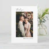 スクリプトエレガント白黒結婚のサンキューカード サンキューカード (スタンド正面)