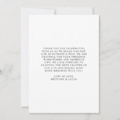 スクリプトエレガント白黒結婚のサンキューカード サンキューカード (裏面)