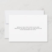 スクリプトエレガント白黒結婚のサンキューカード サンキューカード (裏面)