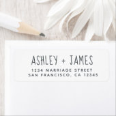 スクリプトエレガント白黒結婚の差出人住所 ラベル (インサイチュ)