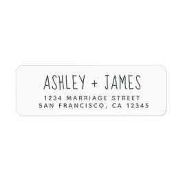 スクリプトエレガント白黒結婚の差出人住所 ラベル