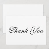 スクリプトエレガント白黒Thank Youノートカード (正面/裏面)