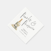 スクリプトエレガント真珠とProsecco Henパーティー スタンダードカクテルナプキン (角)