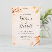 スクリプトエレガント秋結婚式招待状 招待状 (スタンド正面)