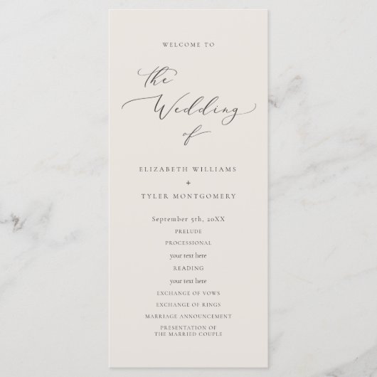 スクリプトエレガント結婚式 プログラム (正面)