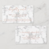 スクリプトエレガント美しいサロンバラ金ゴールド大理石 ロイヤリティカード (正面/裏面)