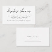 スクリプトエレガント表示ブライダルシャワーラベルの背面 エンクロージャーカード (正面/裏面)